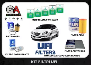 Kit tagliando Lancia Delta III 3 1.6 Multijet mtj filtri UFI 5lt Selenia WR 5W30 - Picture 1 of 6