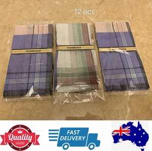 12 pcs Men’s Pocket Square Hanky Handkerchief 100% Cotton Special, AU Stock - Picture 1 of 10