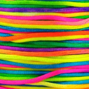 10 Metres 1mm Rainbow Rattail Cord - Excellent for Kumihimo, Shambala, Macramé