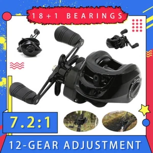 Mulinelli da Pesca Baitcasting Ultraleggeri Rapporto 7.2:1 18+1BB 10KG Trascinatore Bobina in Metallo - Foto 1 di 20
