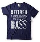 Męska koszulka emerytowana Gone Fishing So Kiss My Bass koszulka wędkarstwo żart koszulka dla taty