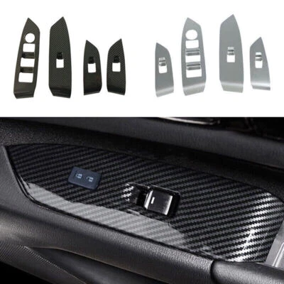 Cubierta de panel elevador de ventana de puerta de color fibra de carbono apta para Mazda CX-5 CX5 2017-2023 Foto 1 de 4