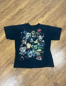 Vintage Marvel T Shirt Mens Large Black Mad Engine Spider-Man Wolverine Faded - Picture 1 of 6