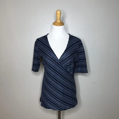 Suéter Ralph Lauren Talla S 100% Lino Azul Rayas Tejido Envolvente Media Manga Foto 1 de 4