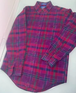 Vintage Lobo Pendleton Flannel Men Shirt Medium M Wool Cotton Made In USA Aztec - Picture 1 of 8