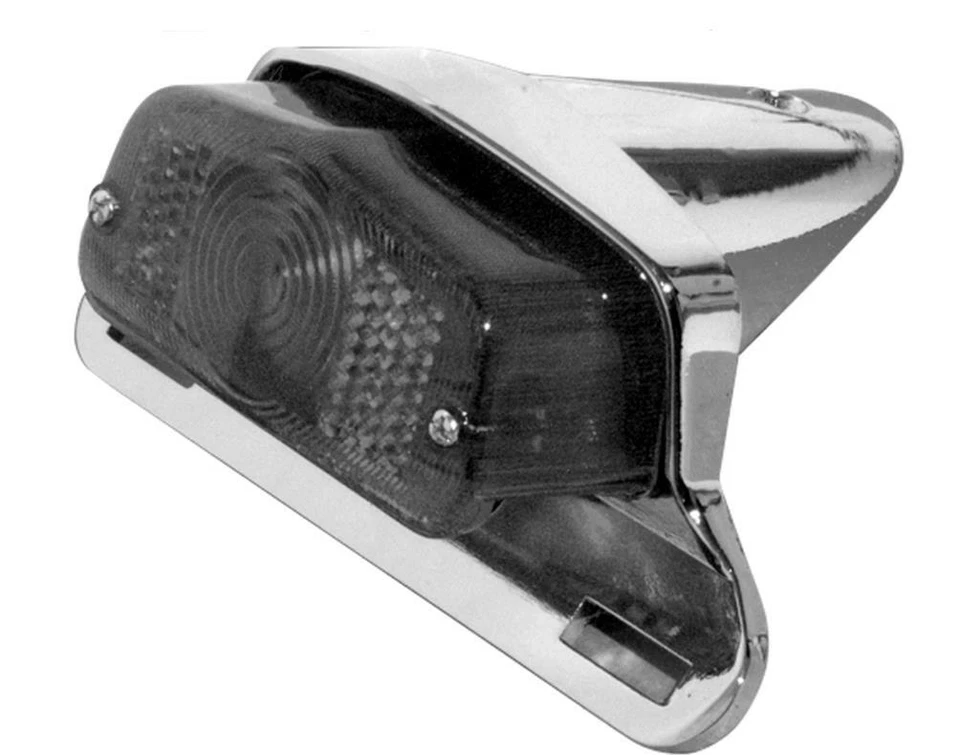 Emgo - 62-21510 - Lucas Style Taillight with Chrome Bracket, Clear Lens