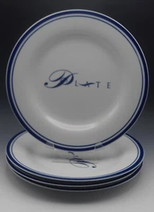 POTTERY BARN PARAGRAPH SET OF 4 DINNER PLATES 11" - Picture 1 of 11