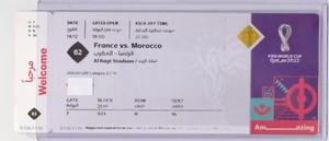 World Cup 2022 Ticket Match Number #62 France VS Morocco Semi Final - Mbappé - Picture 1 of 2