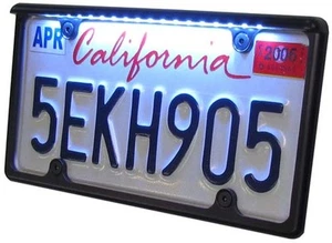 Black LED License Plate Frame for 12" x 6" Plate (Auto - Car, Truck, etc.) - Picture 1 of 4