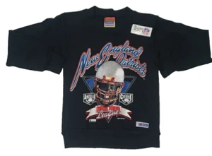 Vintage NWT 90s new England Patriots Crewneck Sweatshirt Kids Youth Boys Sm 6-8 - Picture 1 of 10