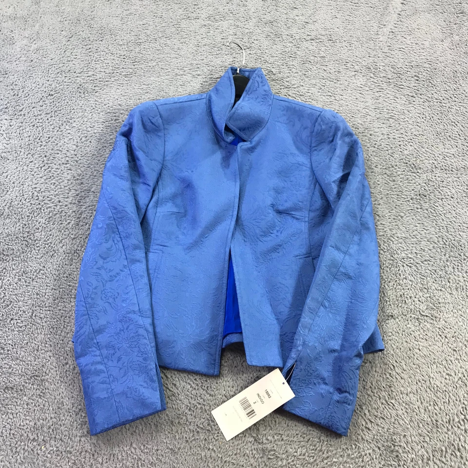 NINA MCLEMORE 夹克女式 2 夹克花卉提花苏珊娜外套西装外套 — 第 1/4 张图片