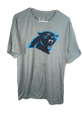 CAROLINA PANTHERS Mens XLarge NIKE NFL TEAM APPAREL DRIFIT  GRAY T-SHIRT Graphic Cover