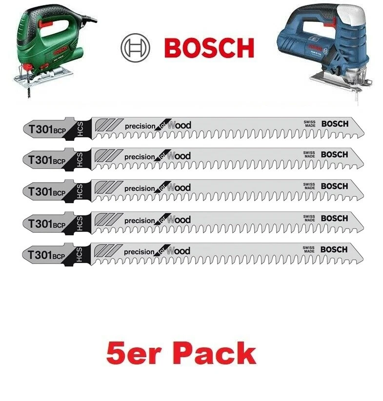 BOSCH 5er Pack Stichsägeblatt 152mm T 344 DP grober Schnitt für dickes Bau Holz - Bild 1 von 1