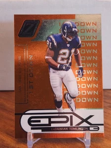 2005 Zenith - Epix LaDainian Tomlinson #E-19 1st Down Orange /1000 Chargers - Picture 1 of 2