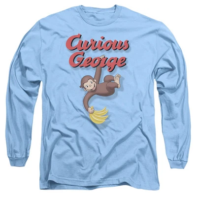Camisa de manga larga Curious George Hangin Out para hombre azul Carolina con licencia oficial Foto 1 de 2