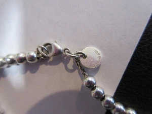 Vintage Tiffany & Co. 925 Silber kleines Perlenarmband Unisex 5gm. 7,50" - Bild 1 von 7
