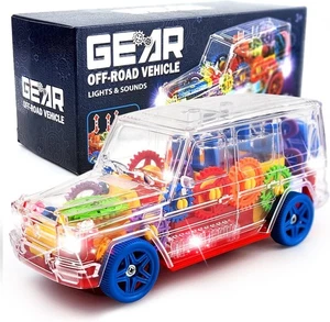SUV Bump and Go Geländewagen mit beweglichen Gängen - beleuchtetes transparentes Spielzeug wi - Bild 1 von 5