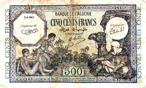 Algeria 500 Francs 1943 Pick# 93 - Picture 1 of 3
