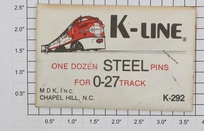 K-Line K-292 O27 Gauge Steel Track Pins (Envelope of 12) - Image 1 of 2