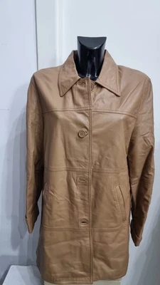 Giacca Cappotto ANTEPRIMA pelle donna colore beige taglia 48 cod. AN330 Foto 1 de 4