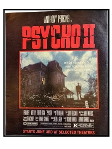 Vtg Psycho II Print Ad Anthony Perkins Home Theater Decor Halloween Party Decor - Picture 1 of 2
