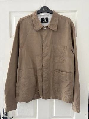 Paul Smith PS Hombre Lino Algodón Chaqueta Sobrecamisa Tareas Marrón Tostado Talla Grande L Foto 1 de 4
