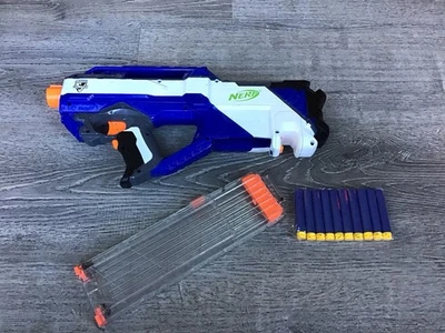 Nerf N-Strike Elite Rayven CS-18 - Rare Blue White Blaster With Clear Mag 18 - Image 1 of 4