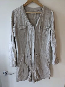 Linen Blend Playsuit Size 10 - Picture 1 of 4