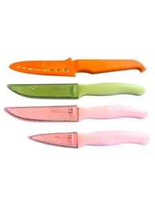Lot 3 Pampered Chef Knives (11A 10B 09C)  & 1 RR Gusto Grip Knife w/Blade Guards - Picture 1 of 6