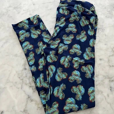 Leggings LuLaRoe Disney OS Azul Marino Garabato Boceto Mickey Multicolor Nuevos con Etiquetas 0-6 Foto 1 de 3