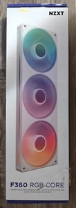 NZXT F360 RGB Core 360mm Fan Unit with 3 120mm White RGB Fans - Picture 1 of 4