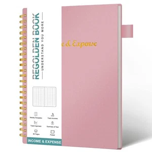 Income & Expense Tracker, Accounting Bookkeeping Ledger A5(8.5 x 5.5) Pink - Picture 1 of 7