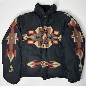 Vintage Ralph Lauren Polo Country Aztec Down Puffer Coat Jacket RARE Size L - Picture 1 of 9