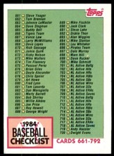 1984 Topps Checklist 661-792 . #781