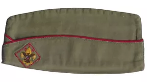 CAPPELLO BERRETTO GUARNIGIONE BOY SCOUT BSA VINTAGE ANNI 50 CON TOPPA DIAMANTE TAGLIA MED #KGD-10 - Foto 1 di 3