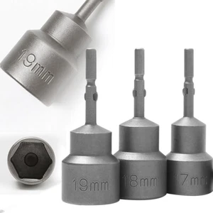 Hex Magnetic Nut Driver Socket Wrench 5-19mm Impact Drill Bit 6C 6mm Round Shank - Picture 1 of 25
