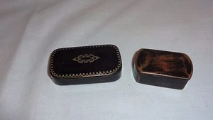 Antique Pair Of Papier Mache Snuff Boxes - Picture 1 of 9