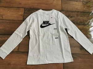 Nike Sportswear LS Tee White Kid's Size M BRAND NEW - Picture 1 of 3