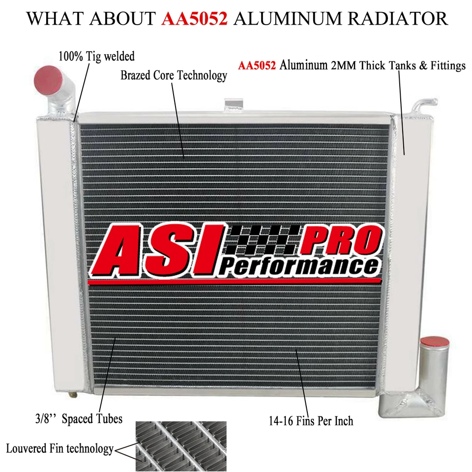 3 ROWS RADIATOR FOR 1963-1972 CHEVROLET CHEVY CORVETTE 5.3L/5.4L/5.7L V8 US Foto 1 de 4