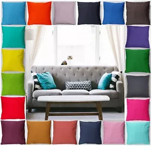 Plain Poly Cotton Cushion Cover Square Pillow Case *Available in 10 to 18 Inch* - Picture 1 of 33
