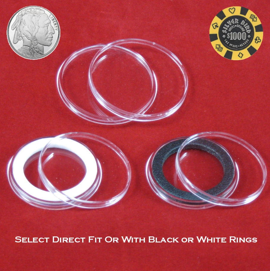 Air-tite 39mm Coin Holder Capsules for 1oz Silver Bullion Rounds & Casino Chips  Foto 1 de 1