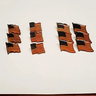 12 Piezas Pin Bandera Americana Insignia EE. UU. Sombrero Patriótico Tie Tack Solapa 3 Diff. Estilos Foto 1 de 4