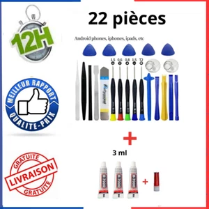 Kit Réparation Téléphone Tablette Colle Adhésif Et Tournevis de Précision - Zdjęcie 1 z 12