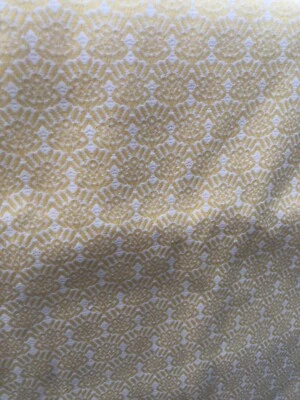 1 1/2 yard vintage chenille like Fabric, yellow and white - Image 1 of 4