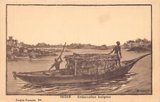 Mali - On the Niger River - Indigenous boat after a painting by E. Brandt - Publ