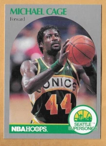 Michael Cage Seattle Supersonics #275 NBA Hoops 1990-91 - Imagen 1 de 2