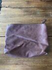 Free People Brown Large Pouch Purse Bag Book Computer Tablet Leather