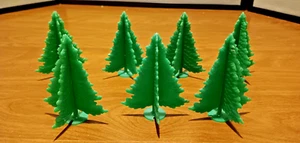 Vintage Lot of 7 Vintage Plasticville - O-O27 - #TR-6 Green Spruce Trees - Picture 1 of 6