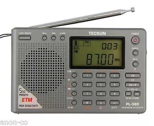TECSUN PL-380 (Grey Color) DSP PLL World Band Radio ENGLISH VERSION - Picture 1 of 9