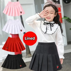 Kids Girl Mini Skirt Pleated Embroidery A-Line Tennis Skirts Preppy Cute JK - Picture 1 of 15
